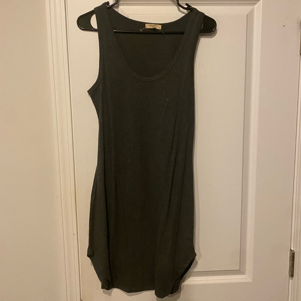 Brand new. Jersey lightweight grey dress. Size Large.